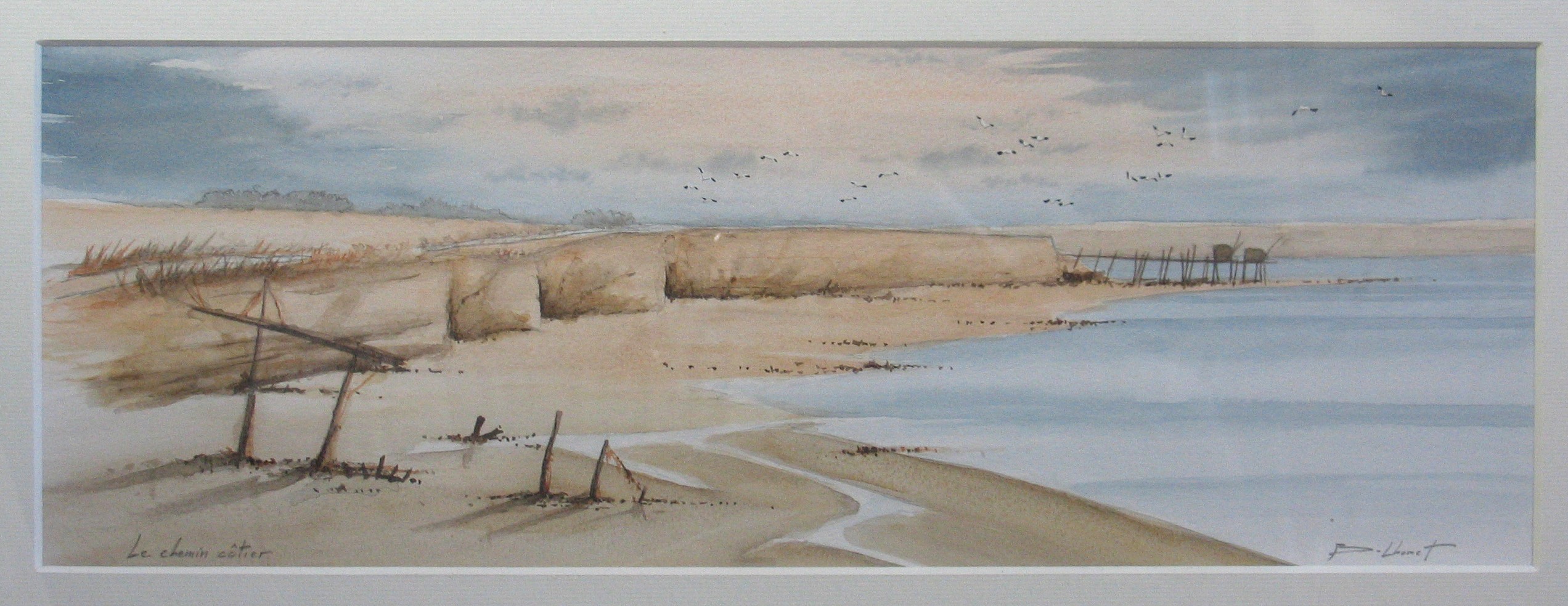 Le chemin cotier - aquarelle