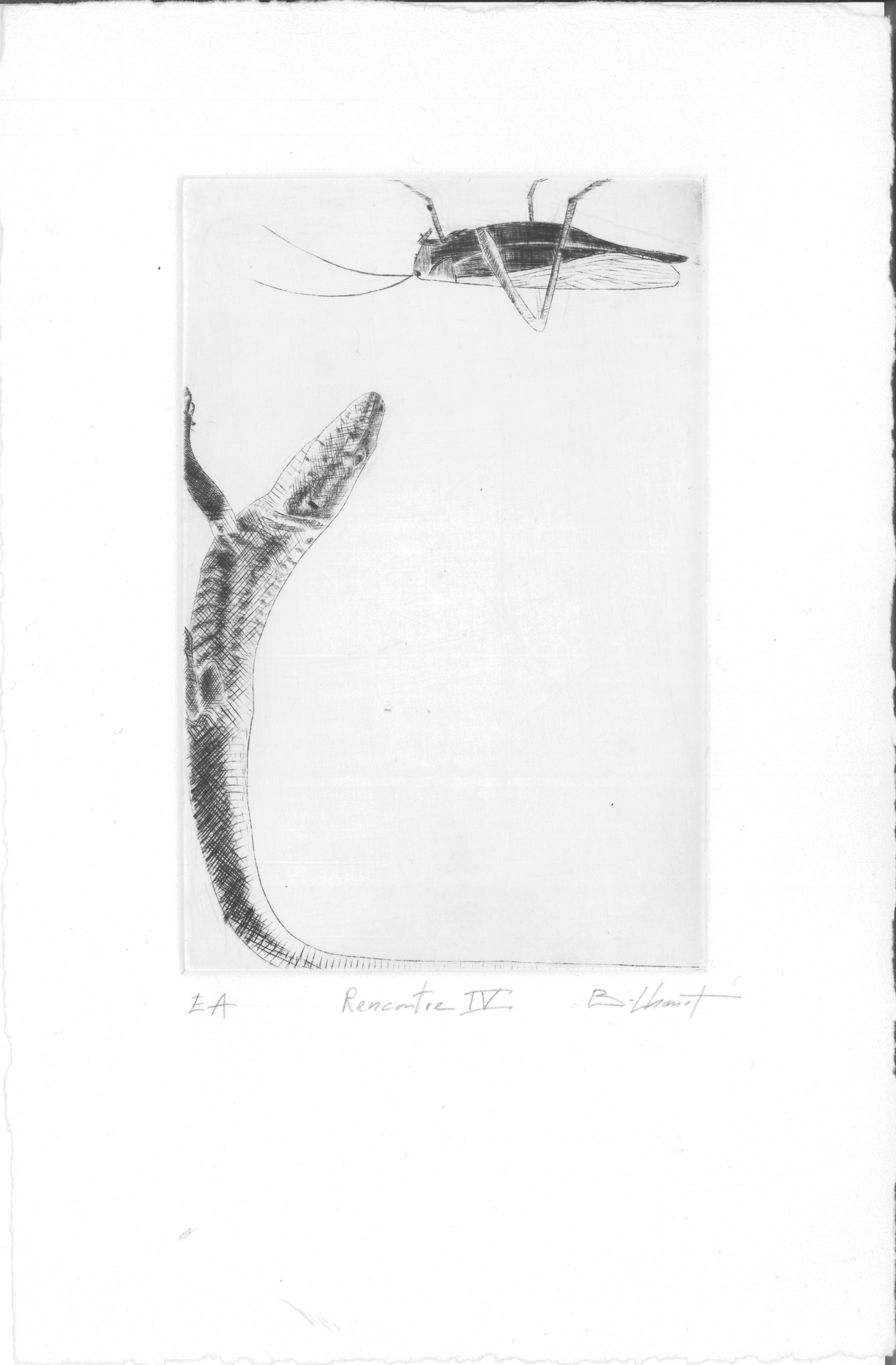 Rencontre IV - burin - matrice 10 x 15 cm - edition 1
