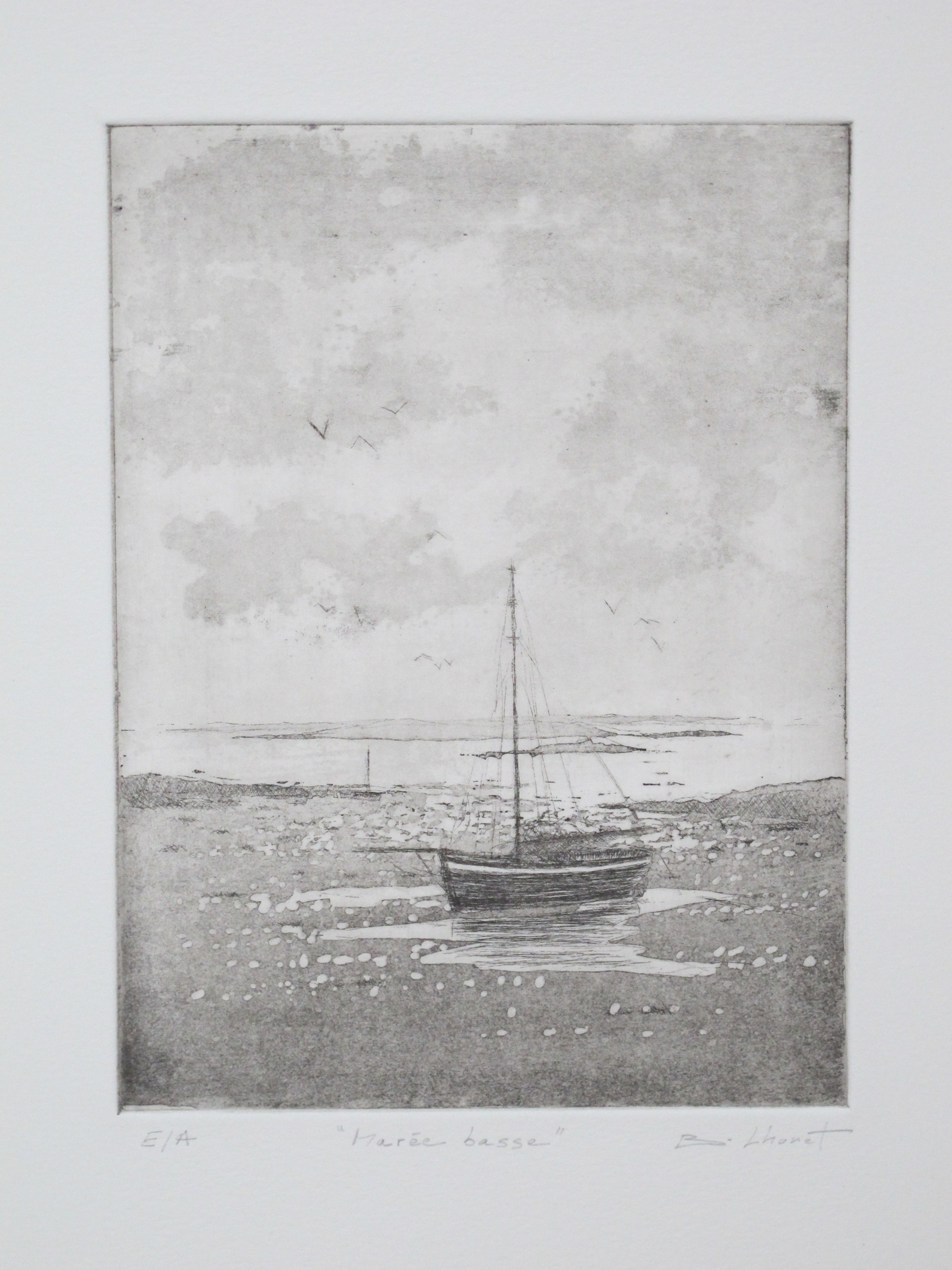 Marée basse - eau forte / aquatinte / souffre - matrice 15 x 20 cm - edition EA