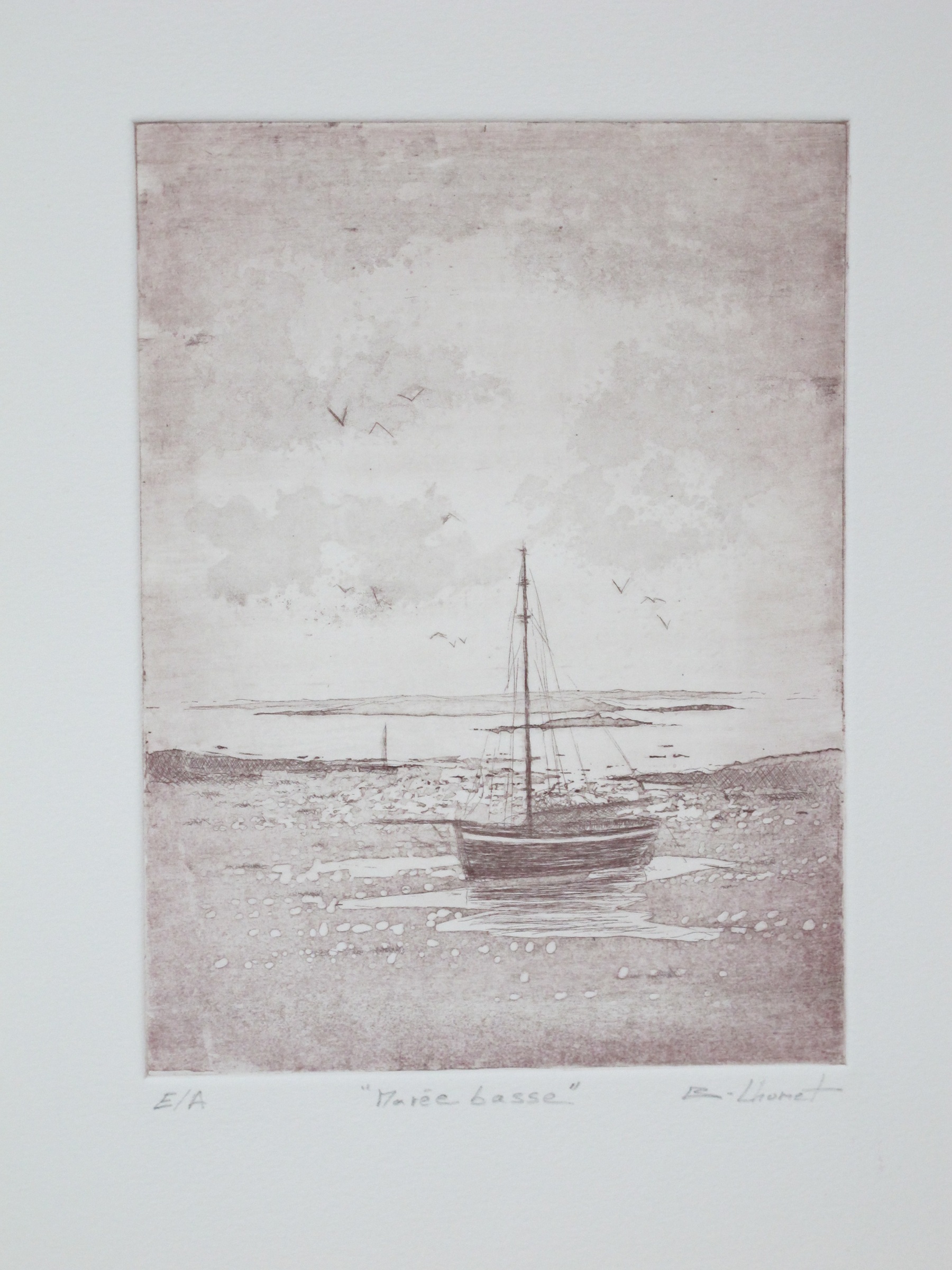 Marée basse - eau forte / aquatinte / souffre - matrice 15 x 20 cm - edition EA