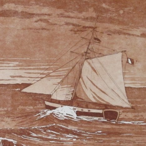 Gravure a l'eau-forte de Bruno Lhomet
